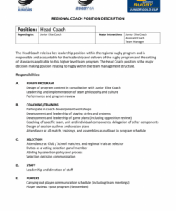 free regional coach position description position coaching job description template and sample