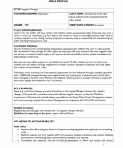 logistic operation job description  the cover letter for logistics manager job description template doc