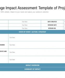 printable change impact assessment template of project  powerpoint software change impact analysis template example