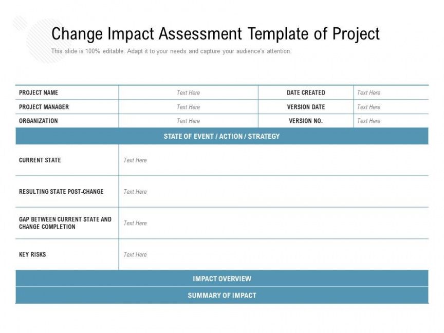 printable change impact assessment template of project  powerpoint software change impact analysis template example