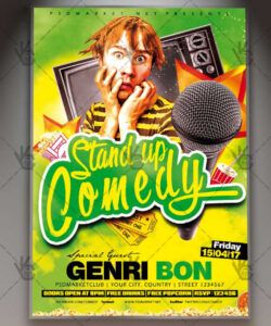 stand up comedy show  premium flyer psd template  psdmarket comedy show flyer template