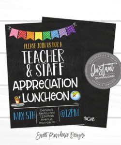 virtual teacher appreciation week chalkboard theme teacher appreciation flyer template pdf