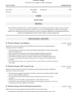 warehouse manager resume &amp;amp; writing guide  18 templates warehouse supervisor job description template and sample