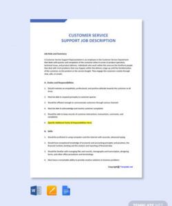 30 free customer service job description templates customer service job description template doc