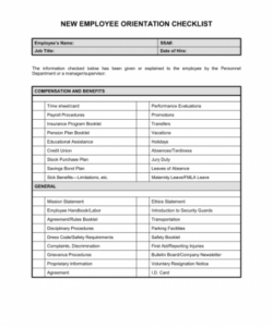 editable 2 employee orientation checklist templates  word excel orientation checklist template samples