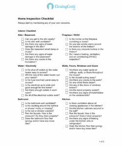 editable download home inspection checklist template  excel  pdf hvac inspection checklist template pdf