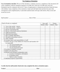 editable missouri new employee orientation checklist download orientation checklist template
