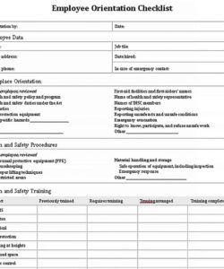 editable orientation checklist template  bcjournal orientation checklist template
