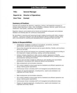 free 14 sample manager job description templates  pdf doc ideal job description template and sample