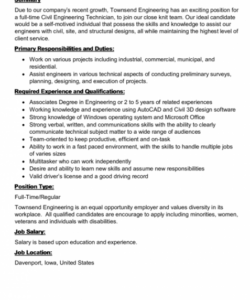 free civil engineering technician job description printable pdf ideal job description template pdf