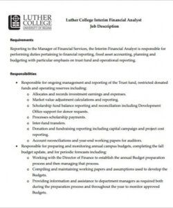 free financial analyst job description template  9 free word finance manager job description template pdf