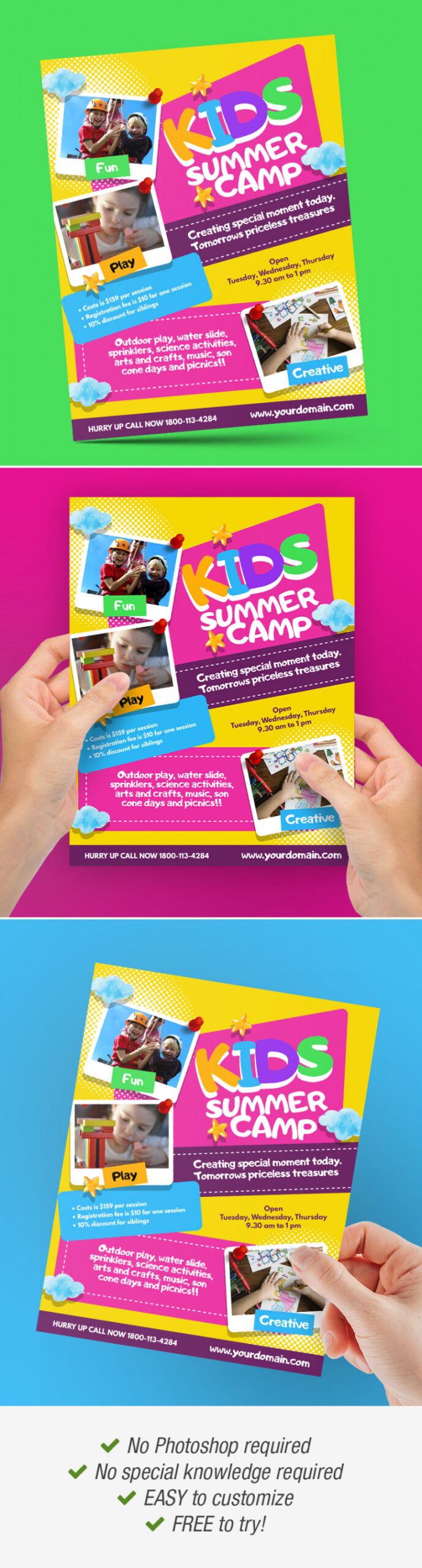 free kids summer camp flyer poster template 200134  flyers day camp flyer template and sample