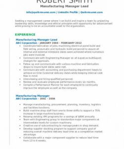 free manufacturing manager resume samples  qwikresume manufacturing job description template and sample