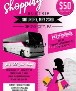 free shopping bus trip event flyer personalized and printable bus ride flyer template pdf