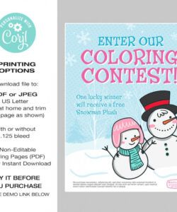 free winter flyer template coloring contest flyer template  etsy sales contest flyer template and sample