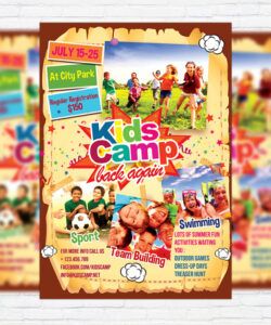 kids summer camp  premium business flyer psd template dance camp flyer template