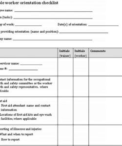 printable orientation checklist template  bcjournal orientation checklist template pdf