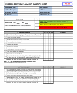 template  awesome process control plan audit summary financial audit checklist template samples