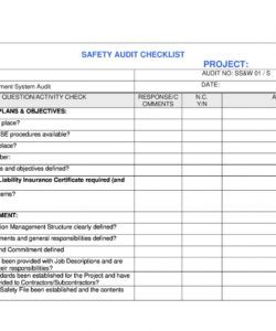 template safety audit template safety audit format food financial audit checklist template pdf