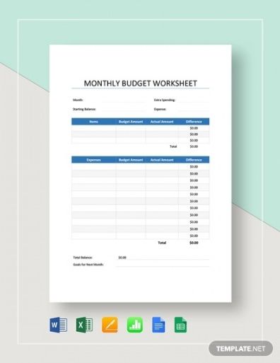 19 budget worksheet examples  word pdf excel  examples basic budget template for teenager