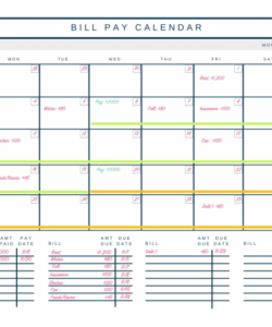 2020 bill budget calendar template  calendar template cute monthly budget calendar template doc