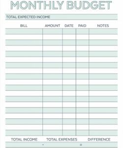 blank monthly budget worksheet  frugal fanatic  free monthly budget planner template printable