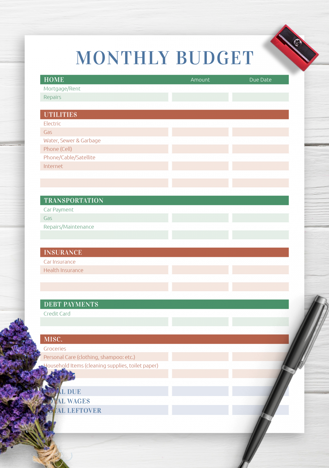download printable monthly household budget pdf monthly budget free template personalsize planner doc