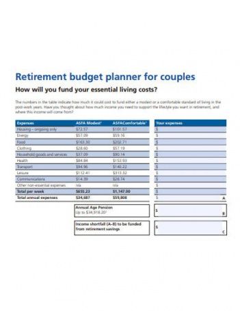 editable 10 retirement budget planner templates in pdf  xls couple monthly budget template example