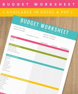 editable free printable household budget worksheet  freebie budget template for single mom and toddler