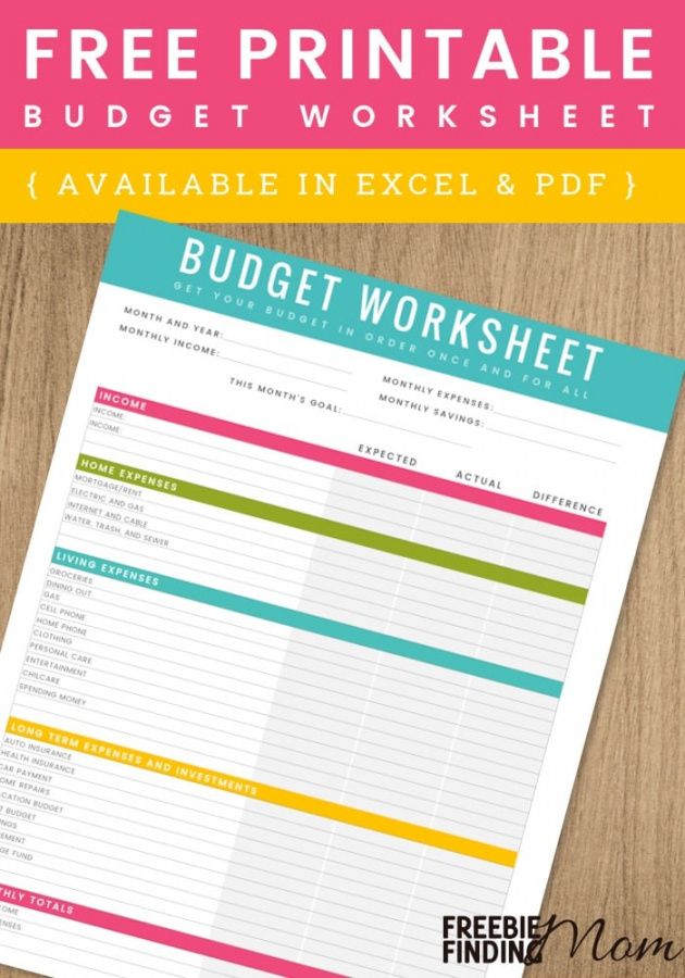 editable free printable household budget worksheet  freebie budget template for single mom and toddler