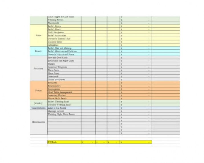 editable simple wedding budget template editable and auto basic wedding budget template word