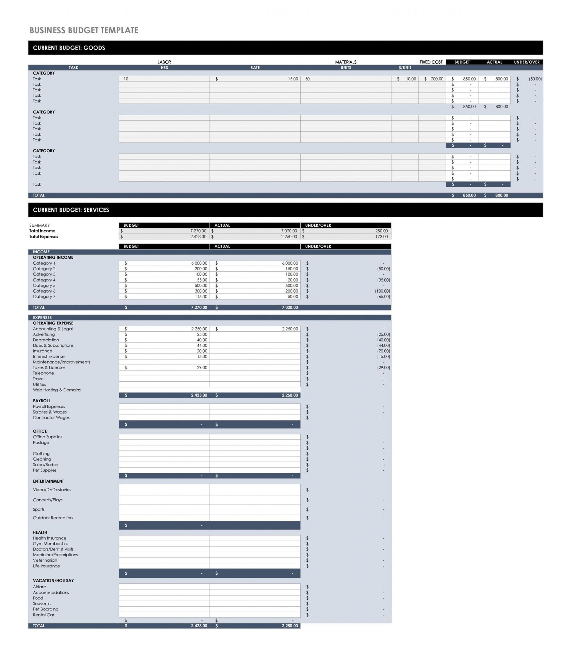 editable small business expense sheet template excel  small business monthly operating budget template word