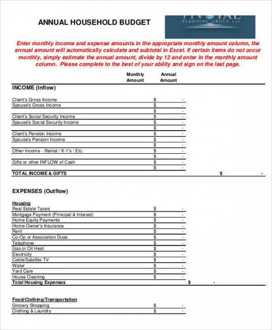 free 17 annual budget templates  word pdf excel  free small business annual budget template example