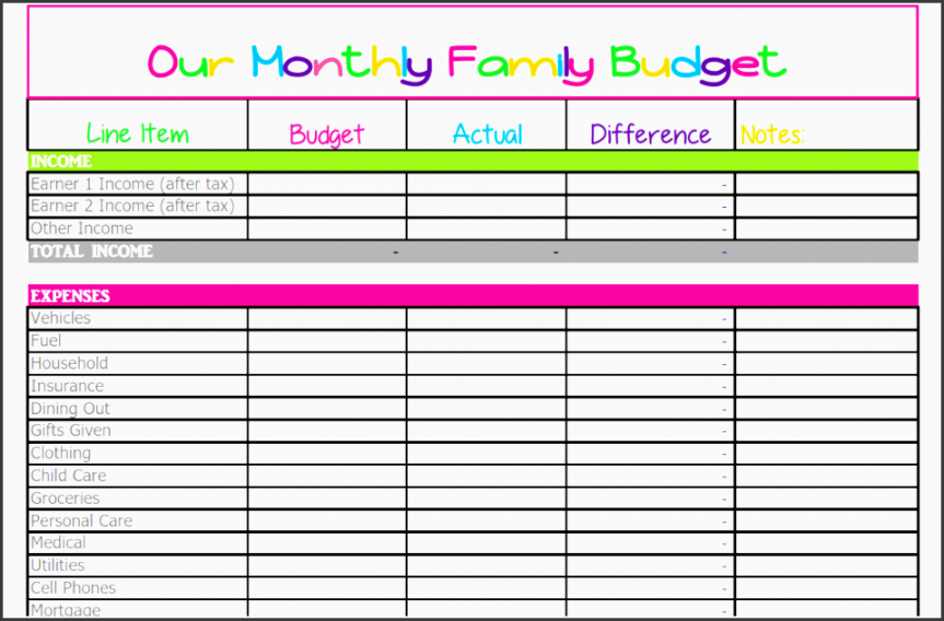 free 6 printable family monthly budget planner for free monthly budget planner template pinterest sample