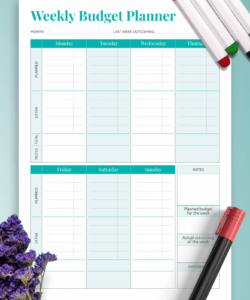 free download printable simple weekly budget template pdf single person monthly budget template word