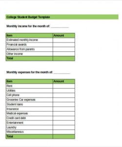 free excel budget template  30 free excel documents download budget template for college students