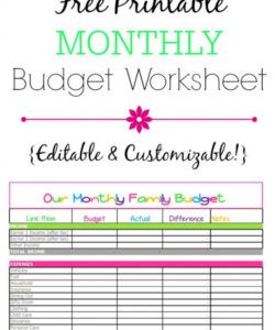 free free monthly budget template  cute design in excel monthly budget free template personalsize planner pdf