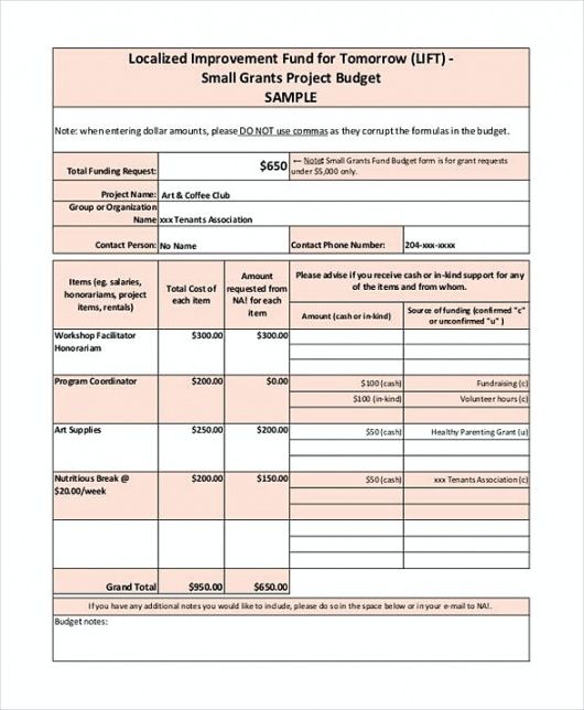 free grant budget template grant project proposal budget template sample
