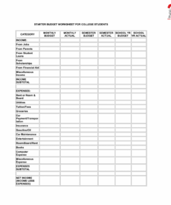 free how to make a free printable monthly budget template in college student monthly budget template sample