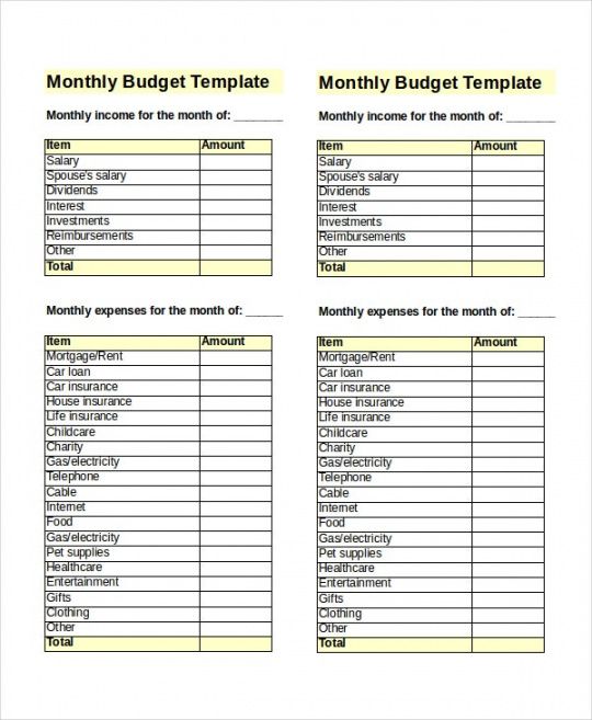 Free Monthly Budget Templates 18 Free Doc Xlsx & Pdf Monthly Saas ...