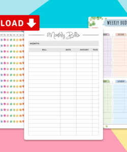 free printable personal budget planner templates  download pdf monthly budget free template personalsize planner pdf