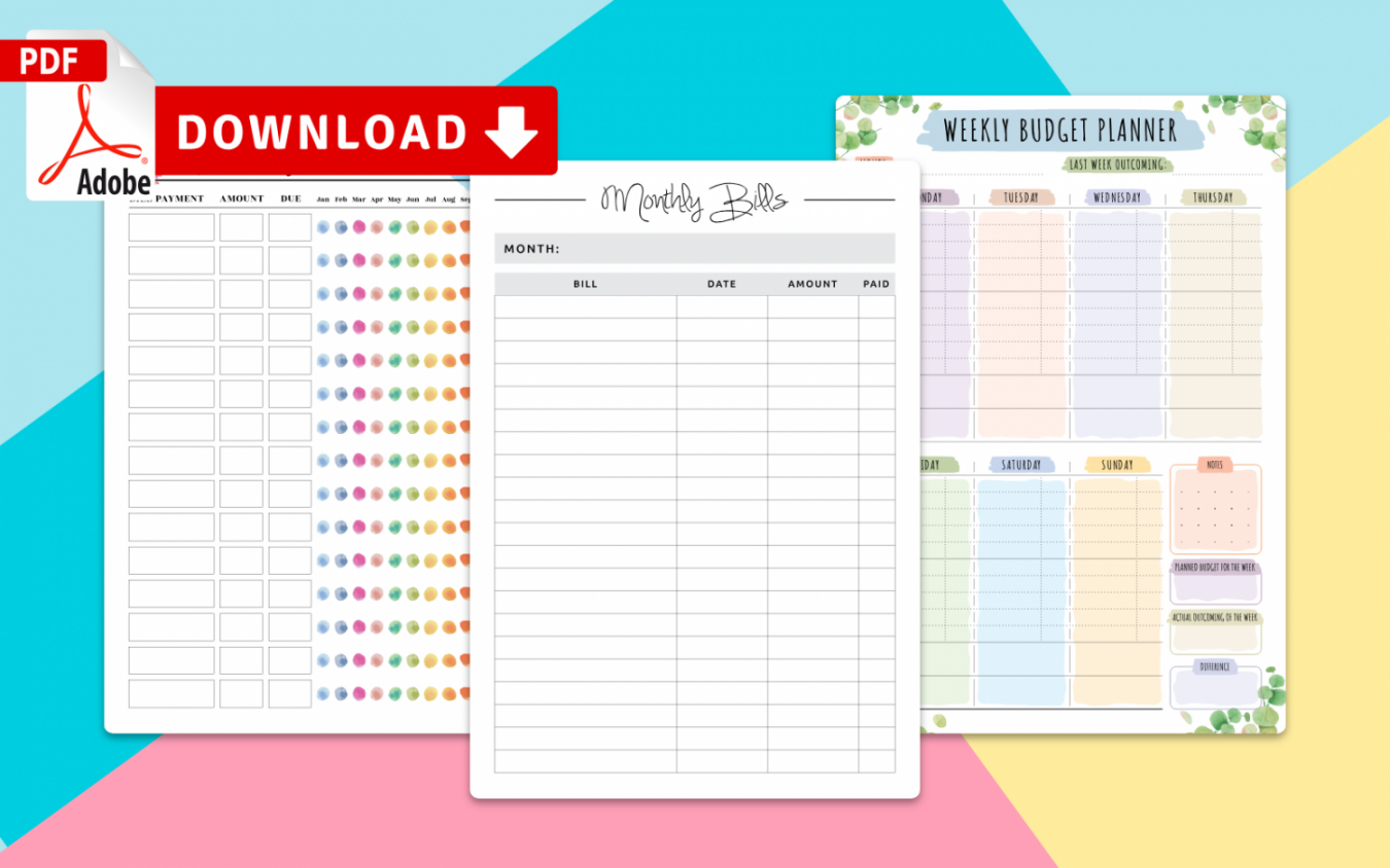free printable personal budget planner templates  download pdf monthly budget free template personalsize planner pdf