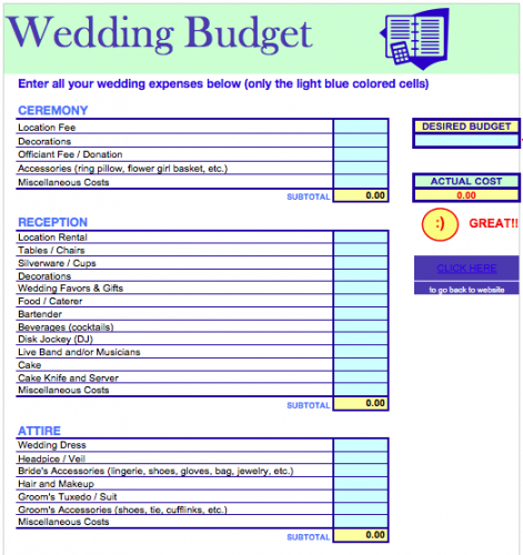 free wedding budget template  free iwork templates sample wedding budget spreadsheet template pdf