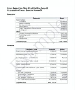 grant budget template simple grant project budget template pdf