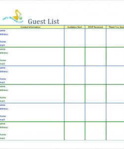 printable 9 guest list samples  sample templates single mom budget for two kids numbers template sample