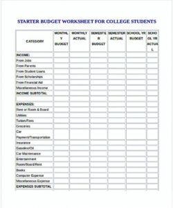 printable budget spreadsheet printable basic budget template for teenager word
