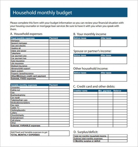 printable free 12 family budget samples in google docs  google family monthly budget planner template word