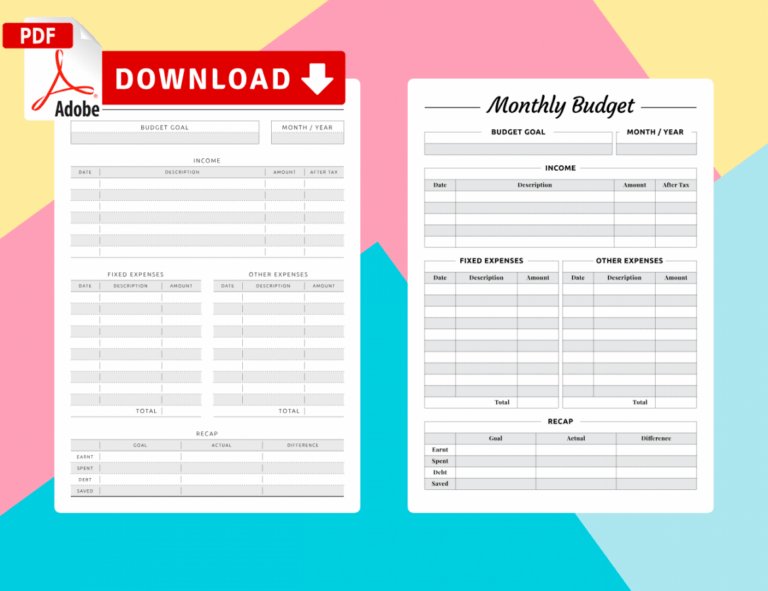 free printable budget planner 2021 pdf