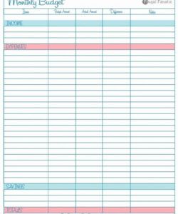 printable monthly expense worksheet template — dbexcel monthly budget tracker spreadsheet template word