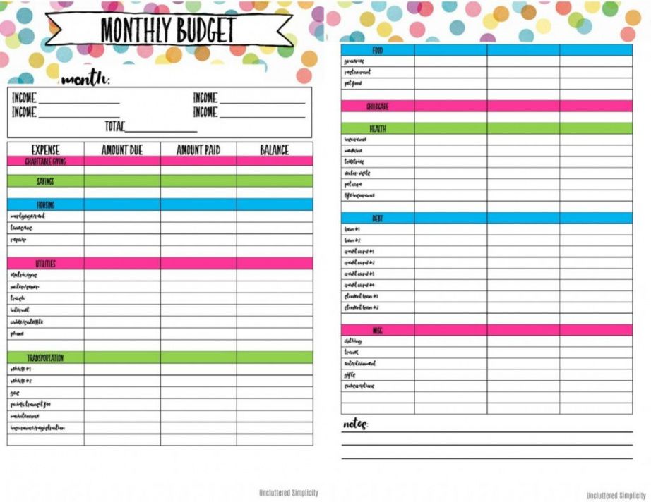 printable printable budget spreadsheet inside free printable budget monthly budget free template personalsize planner